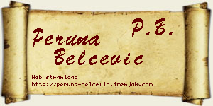 Peruna Belčević vizit kartica